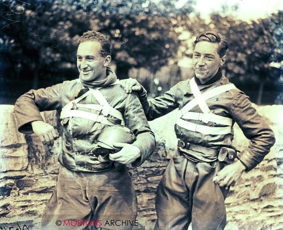 Wal Handley (pictured right) with Stanley Woods at 1926 Senior TT